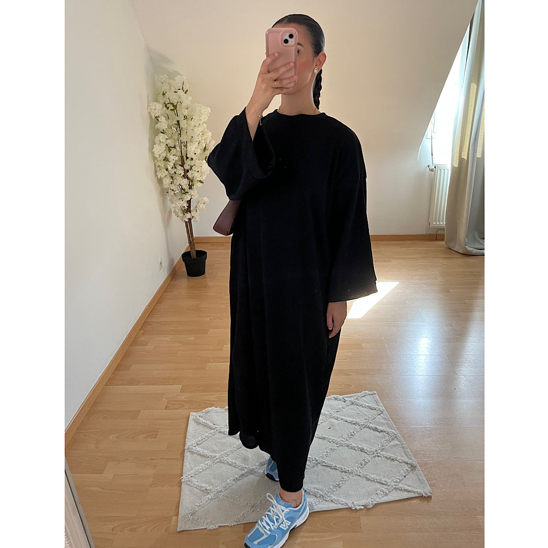 Robe façon velours noir