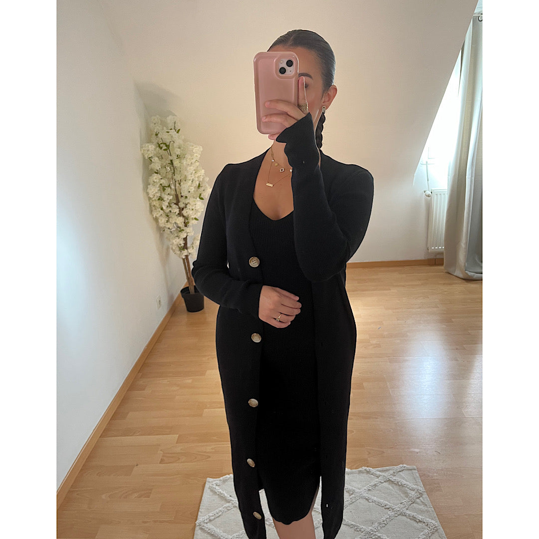 Ensemble robe+gilet noir