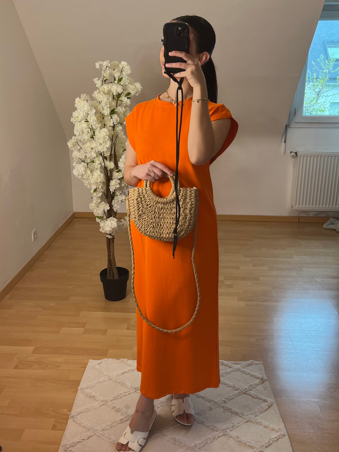 Robe coton orange