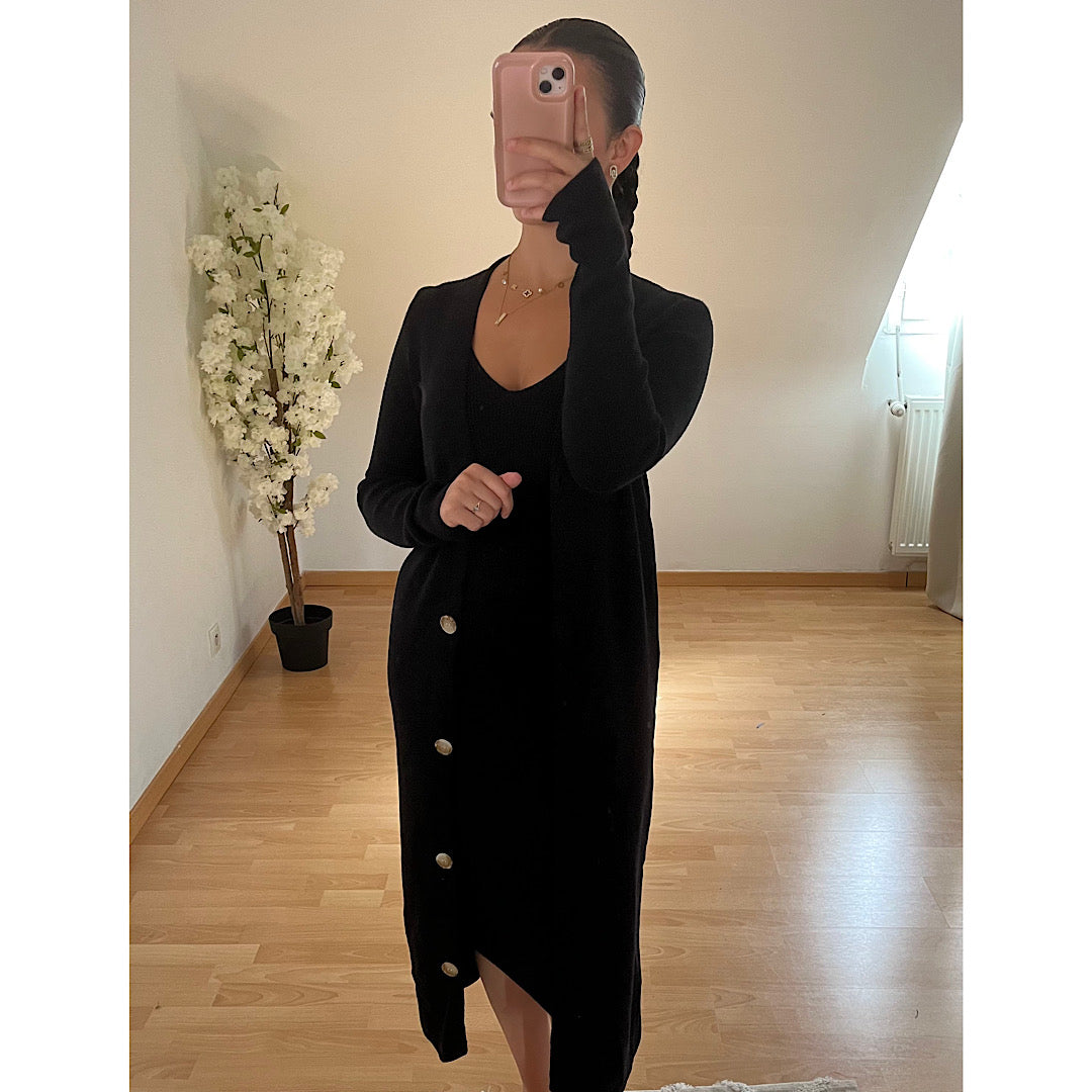 Ensemble robe+gilet noir