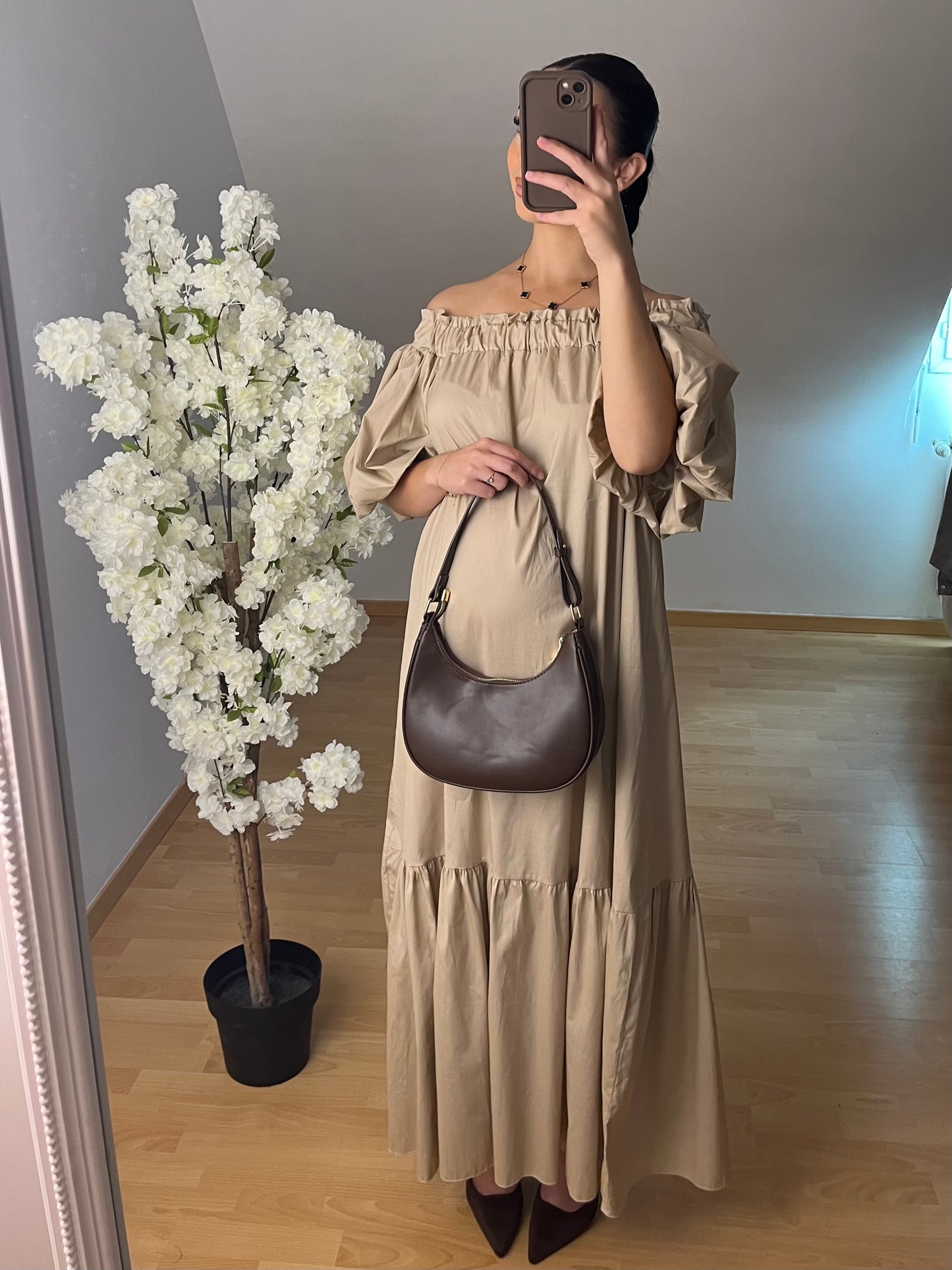 Robe Bella beige taupe