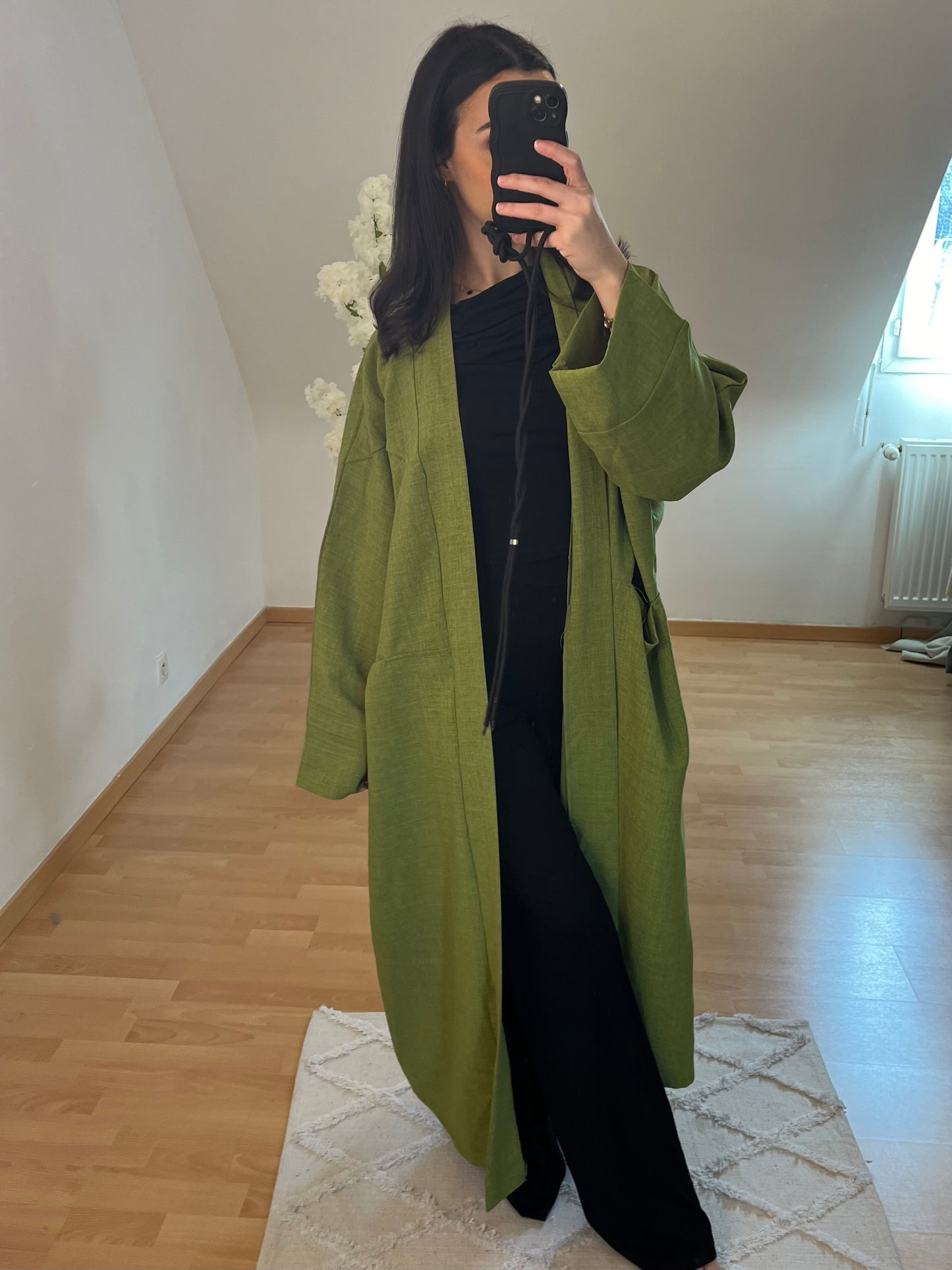 Kimono lin olive