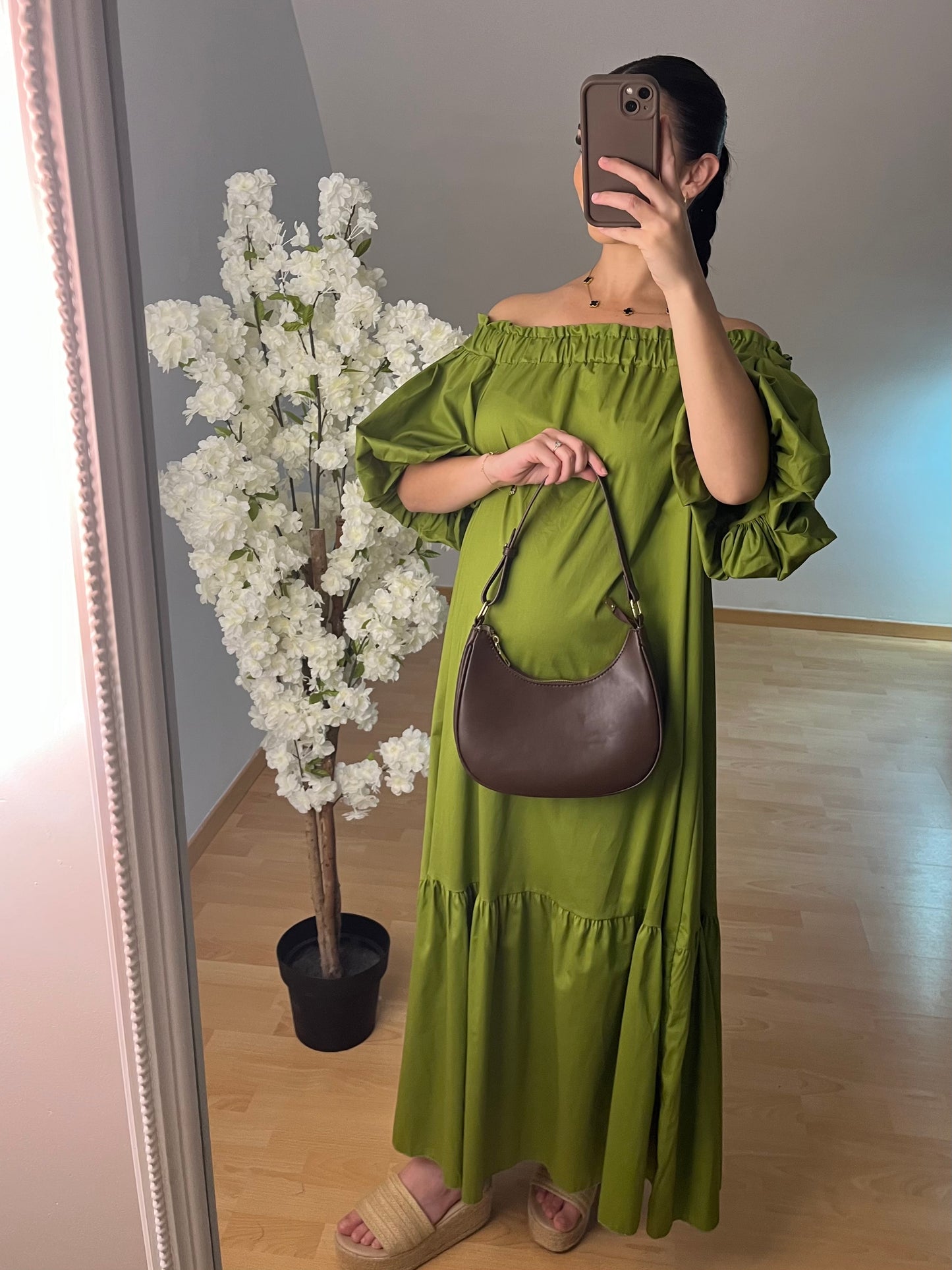 Robe Bella vert olive