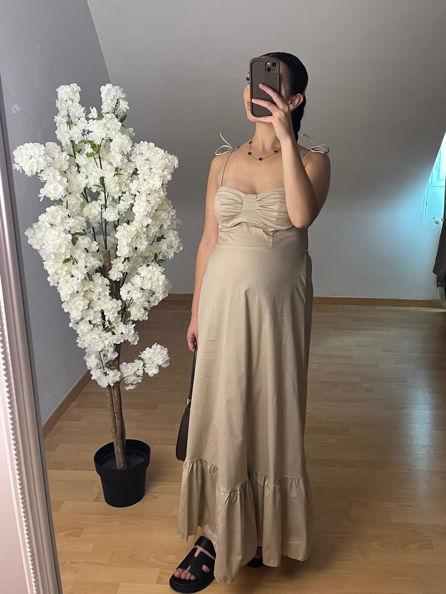 Robe dupe beige taupe