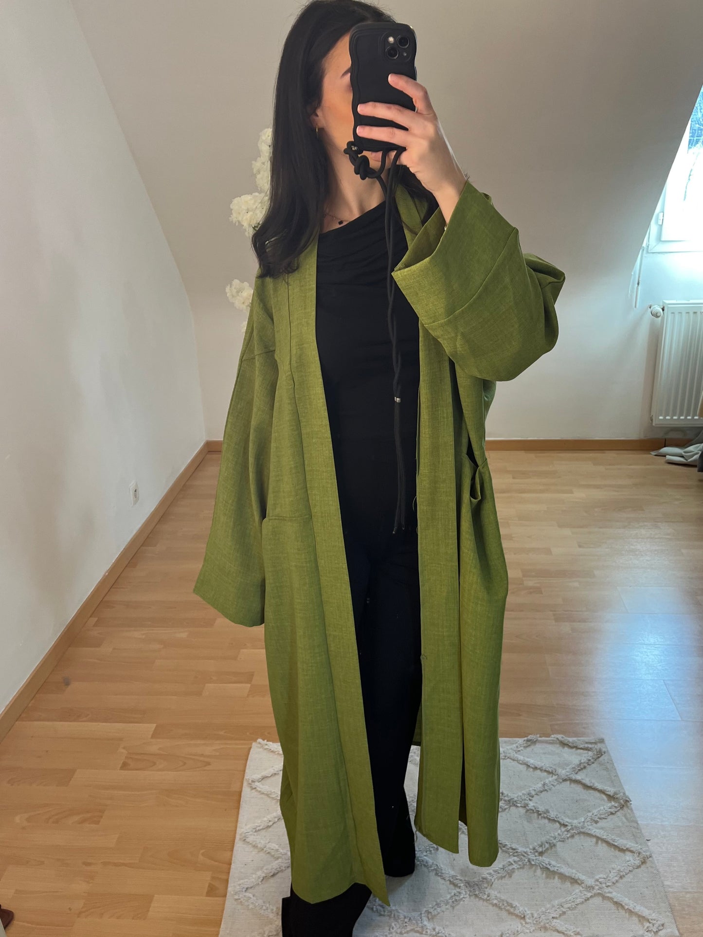 Kimono lin olive