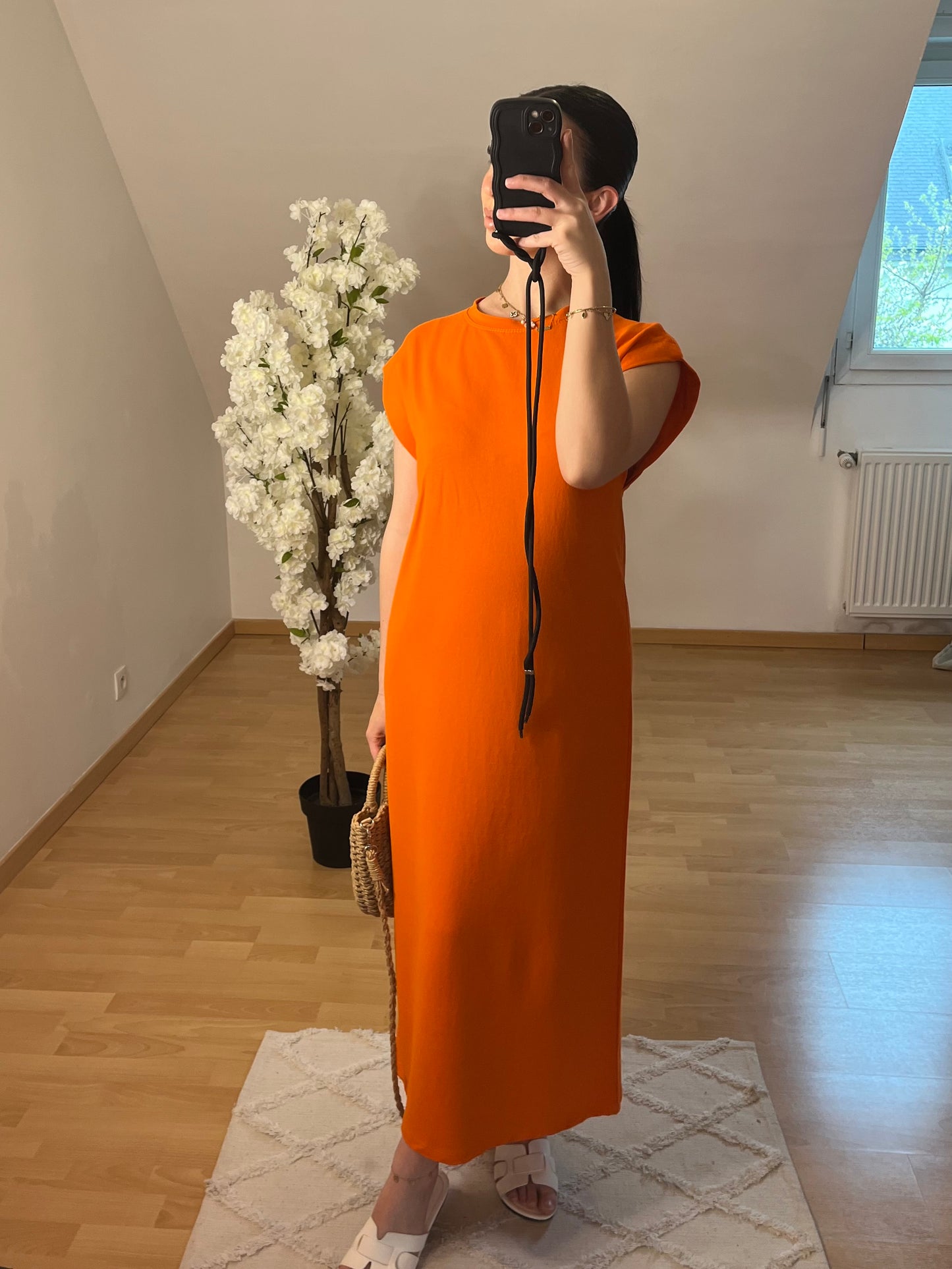 Robe coton orange