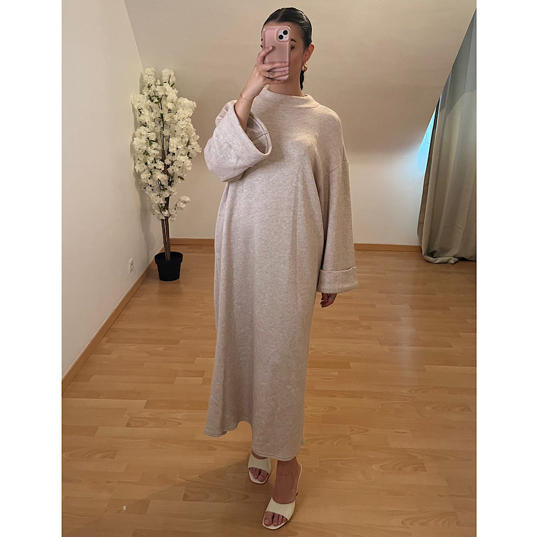 Robe pull chic beige