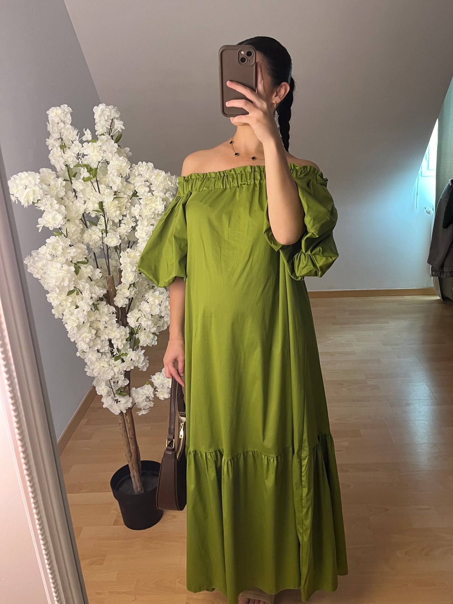 Robe Bella vert olive