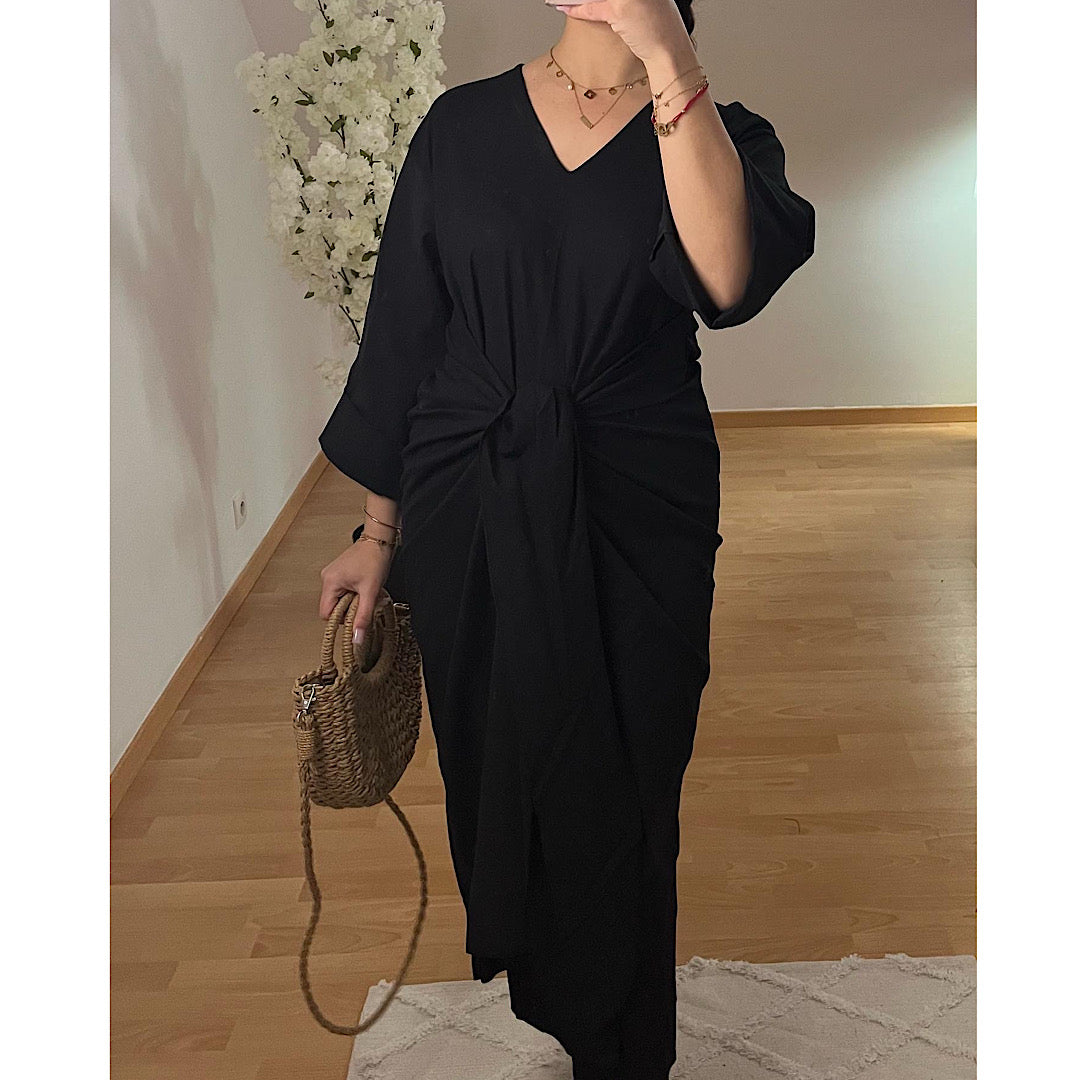 Robe nouée façon Lin noir