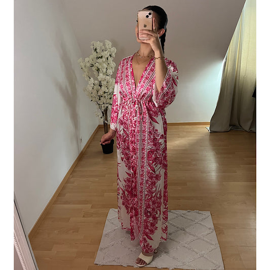 Robe kimono rose