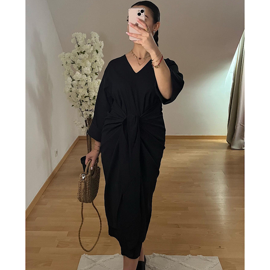 Robe nouée façon Lin noir