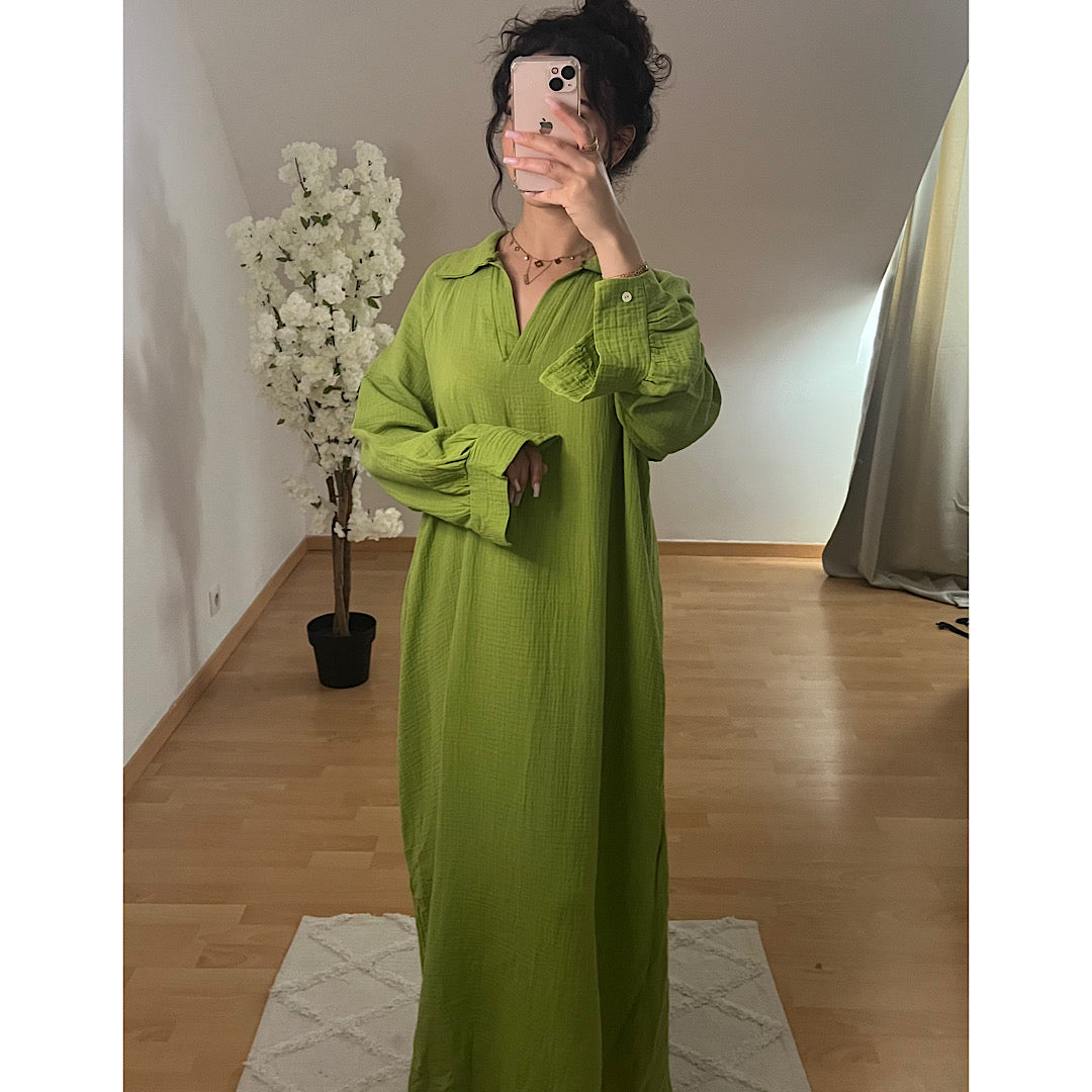 Robe Noor vert olive