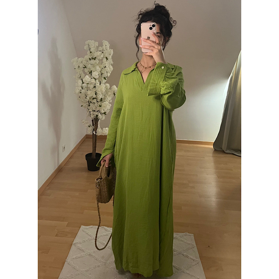 Robe Noor vert olive