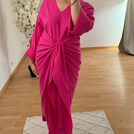 Robe nouée façon Lin rose